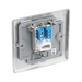 Metallic telephone switch on a white background back
