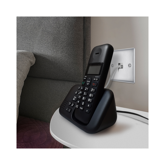 Metallic telephone switch on a white background bedside table