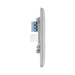 Metallic telephone switch on a white background profile