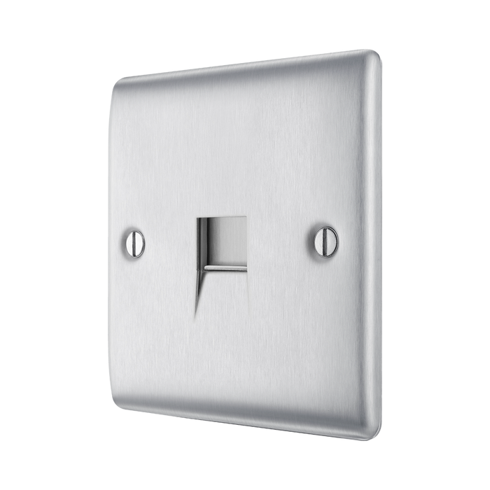 Metallic telephone switch on a white background side
