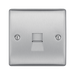 Metallic telephone switch on a white background