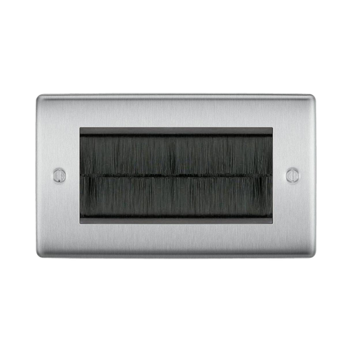 BG Nexus Metal Brushed Steel 4G Cable Brush Outlet NBSEMR4BR Available from RS Electrical Supplies