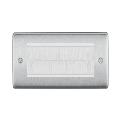 BG Nexus Metal Brushed Steel 4G Cable Brush Outlet NBSEMR4BRW Available from RS Electrical Supplies