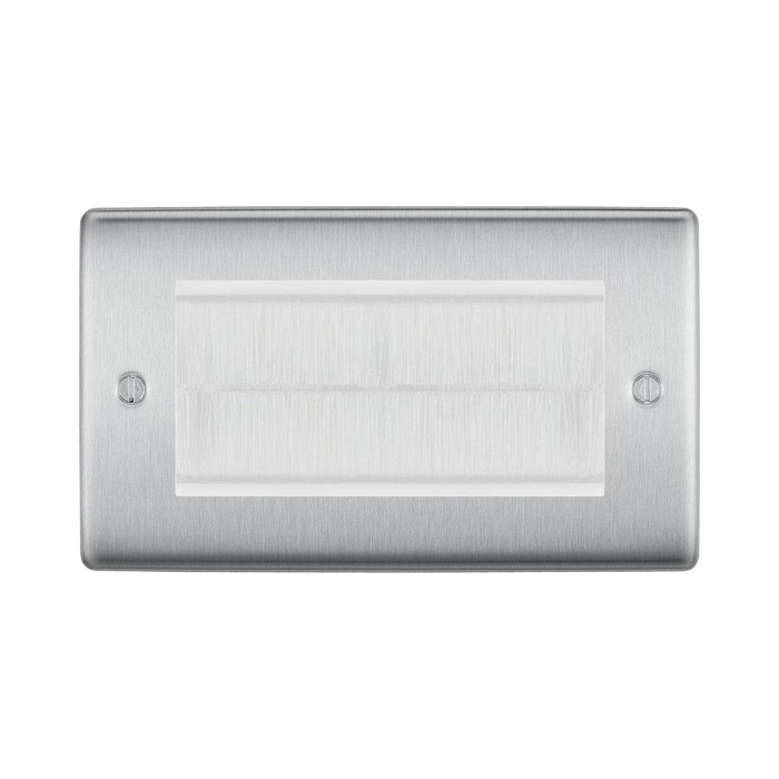 BG Nexus Metal Brushed Steel 4G Cable Brush Outlet NBSEMR4BRW Available from RS Electrical Supplies