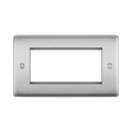 BG Nexus Metal Brushed Steel 4G Euro Plate NBSEMR4 Available from RS Electrical Supplies
