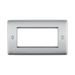 BG Nexus Metal Brushed Steel 4G Euro Plate NBSEMR4 Available from RS Electrical Supplies