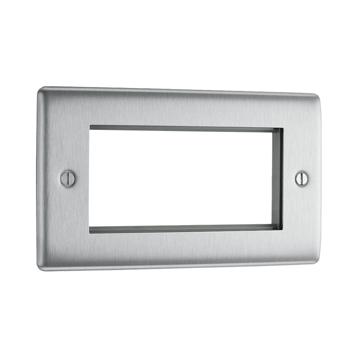 BG Nexus Metal Brushed Steel 4G Euro Plate NBSEMR4 additional product image 2