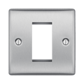 BG Nexus Metal Brushed Steel 1G Euro Plate NBSEMS1 Available from RS Electrical Supplies