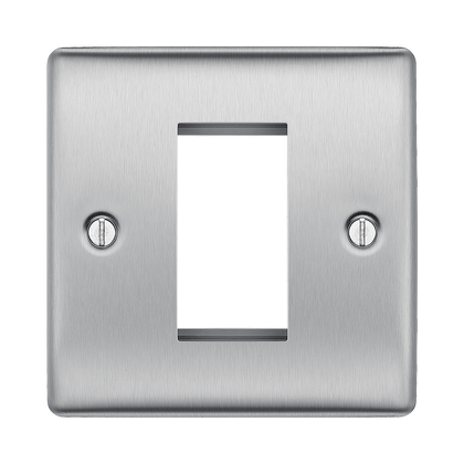 BG Nexus Metal Brushed Steel 1G Euro Plate NBSEMS1