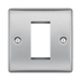 BG Nexus Metal Brushed Steel 1G Euro Plate NBSEMS1 Available from RS Electrical Supplies