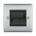 BG Nexus Metal Brushed Steel 2G Cable Brush Outlet NBSEMS2BRB Available from RS Electrical Supplies