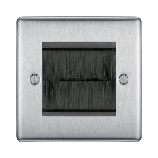 BG Nexus Metal Brushed Steel 2G Cable Brush Outlet NBSEMS2BRB Available from RS Electrical Supplies
