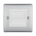 BG Nexus Metal Brushed Steel 2G Cable Brush Outlet NBSEMS2BRW Available from RS Electrical Supplies