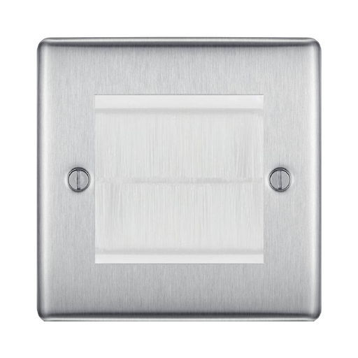 BG Nexus Metal Brushed Steel 2G Cable Brush Outlet NBSEMS2BRW Available from RS Electrical Supplies