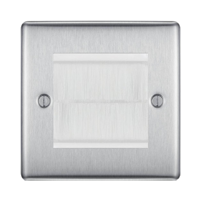 BG Nexus Metal Brushed Steel 2G Cable Brush Outlet NBSEMS2BRW Available from RS Electrical Supplies