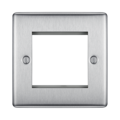 BG Nexus Metal Brushed Steel 2G Euro Plate NBSEMS2