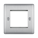 BG Nexus Metal Brushed Steel 2G Euro Plate NBSEMS2 Available from RS Electrical Supplies