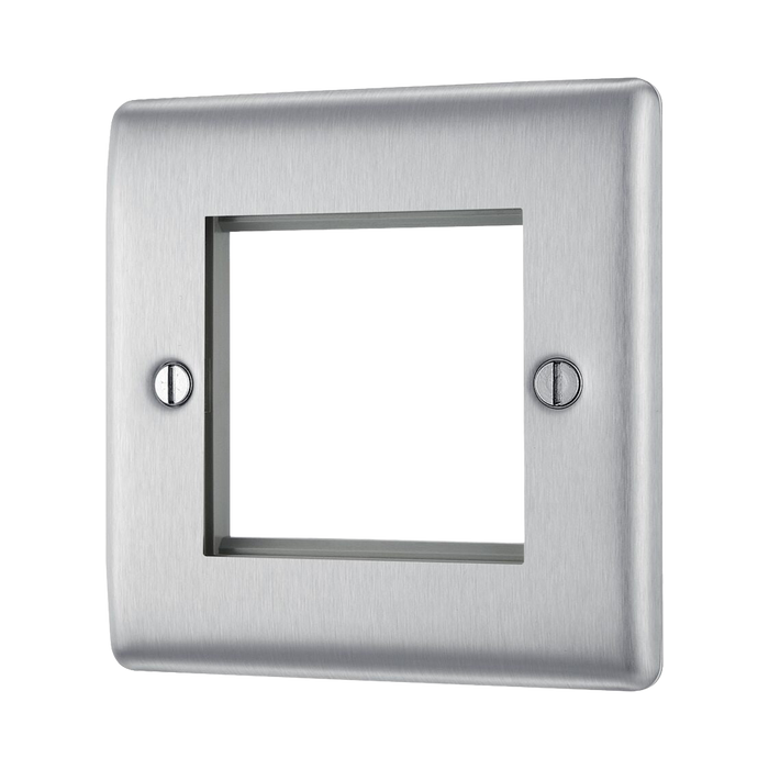 BG Nexus Metal Brushed Steel 2G Euro Plate NBSEMS2 additional product image 3
