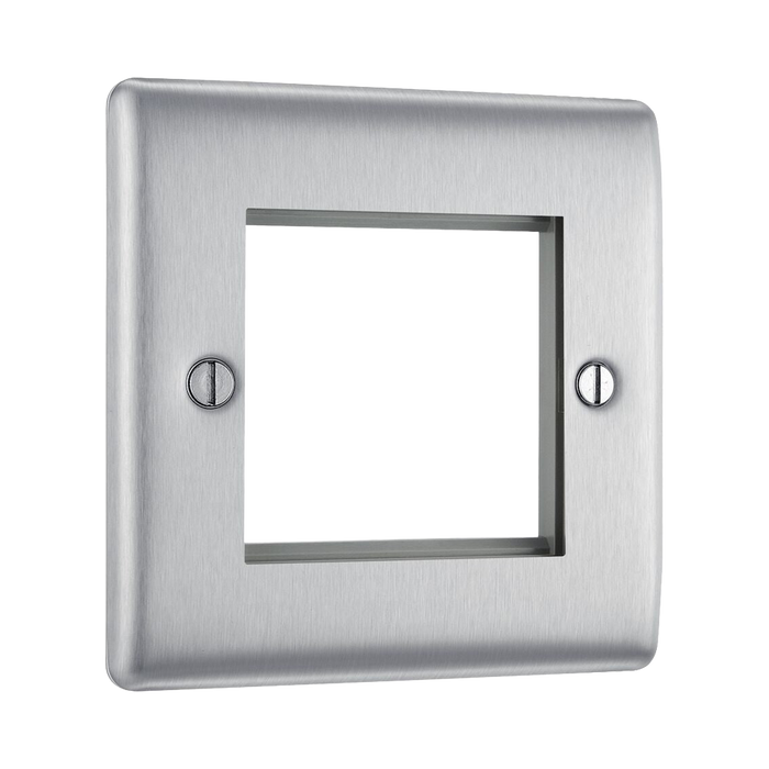 BG Nexus Metal Brushed Steel 2G Euro Plate NBSEMS2 additional product image 2