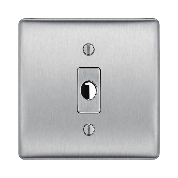 BG Nexus Metal Brushed Steel Flex Outlet NBSFLEX Available from RS Electrical Supplies