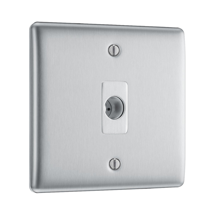 BG Nexus Metal Brushed Steel Flex Outlet NBSFLEX Available from RS Electrical Supplies