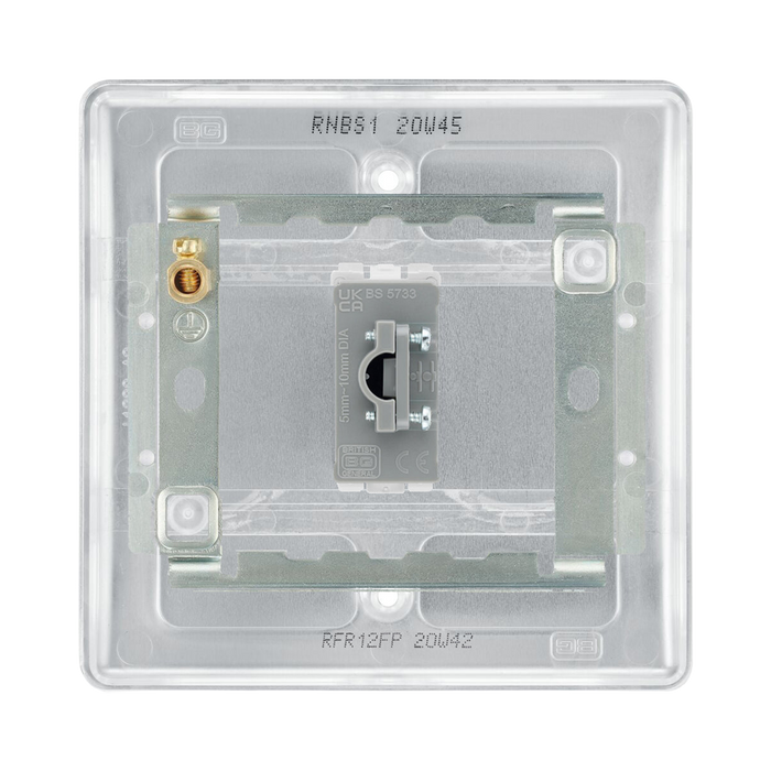 BG Nexus Metal Brushed Steel Flex Outlet NBSFLEX Available from RS Electrical Supplies