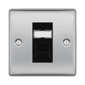BG Nexus Metal Brushed Steel RJ45 Cat6A Data Outlet NBSRJ4516AB Available from RS Electrical Supplies