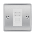 BG Nexus Metal Brushed Steel RJ45 Cat6A Data Outlet NBSRJ4516AW Available from RS Electrical Supplies