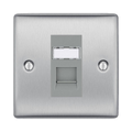 BG Nexus Metal Brushed Steel RJ45 Cat6 Data Outlet NBSRJ4516G Available from RS Electrical Supplies