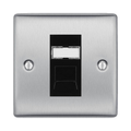 BG Nexus Metal Brushed Steel RJ45 Cat5E Data Outlet NBSRJ451B Available from RS Electrical Supplies