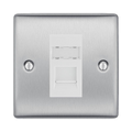 BG Nexus Metal Brushed Steel RJ45 Cat5E Data Outlet NBSRJ451W Available from RS Electrical Supplies