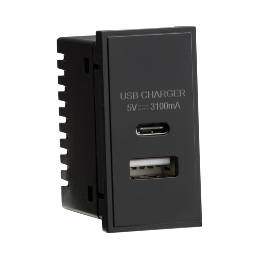 Dual USB Charger Module – Black