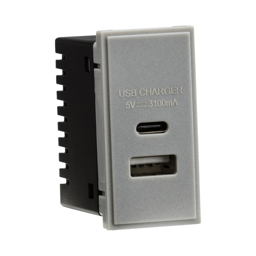 Dual USB Charger Module – Grey