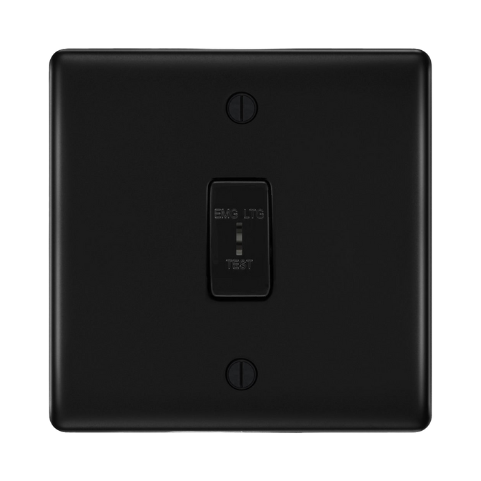 BG Nexus Metal Matt Black Emergency Key Switch NFB12EL Available from RS Electrical Supplies