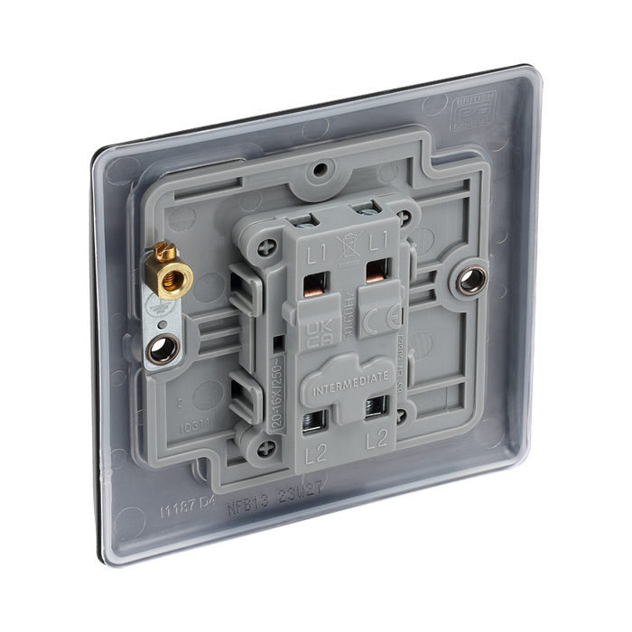 BG Nexus Metal Matt Black Intermediate Light Switch NFB13