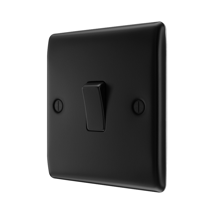 BG Nexus Metal Matt Black Intermediate Light Switch NFB13 | RS