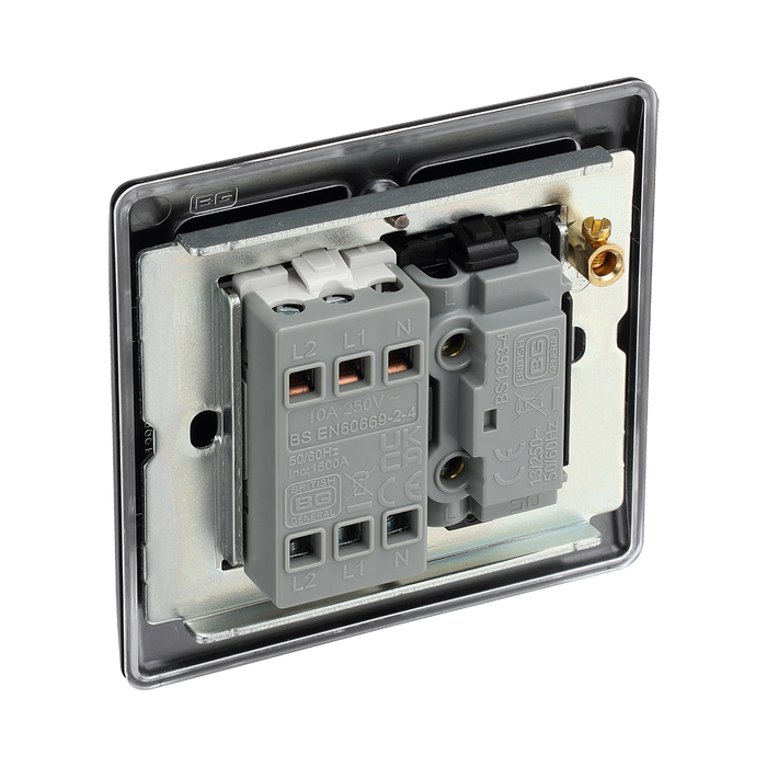 BG Nexus Metal Matt Black Fan Isolator Switch NFB15
