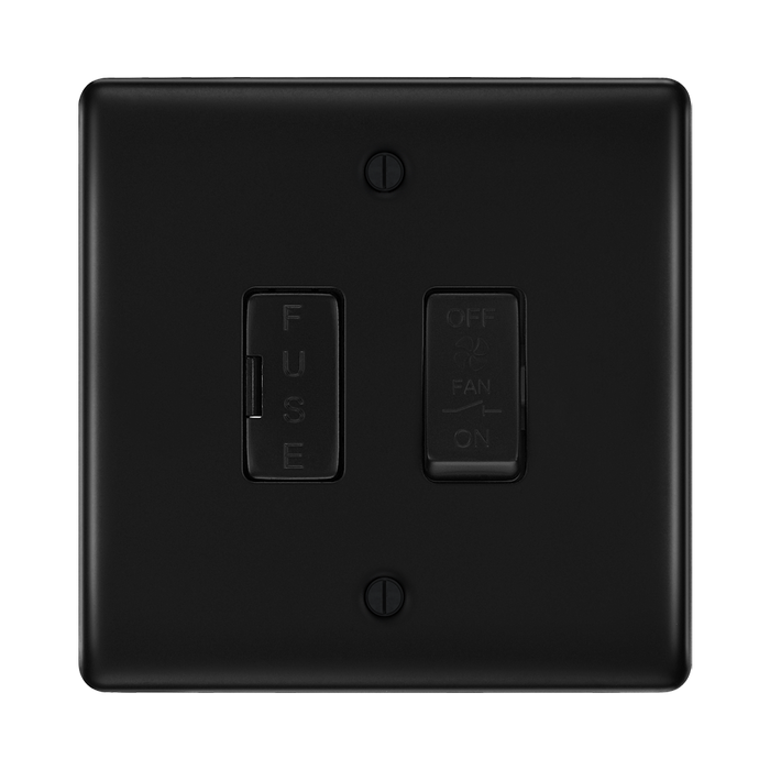 BG Nexus Metal Matt Black Fan Isolator Switch NFB15