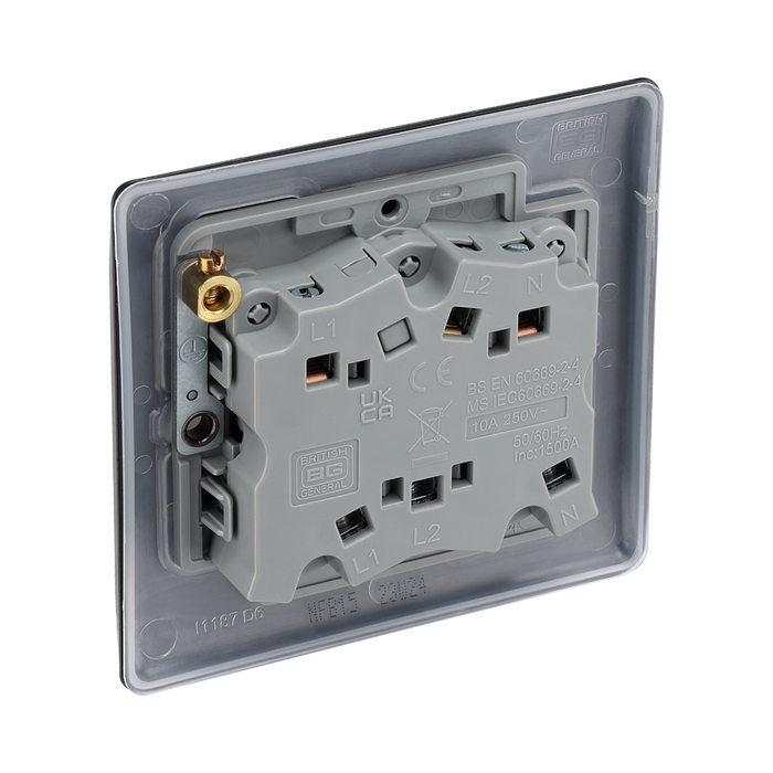BG Nexus Metal Matt Black Fan Isolator Switch NFB15
