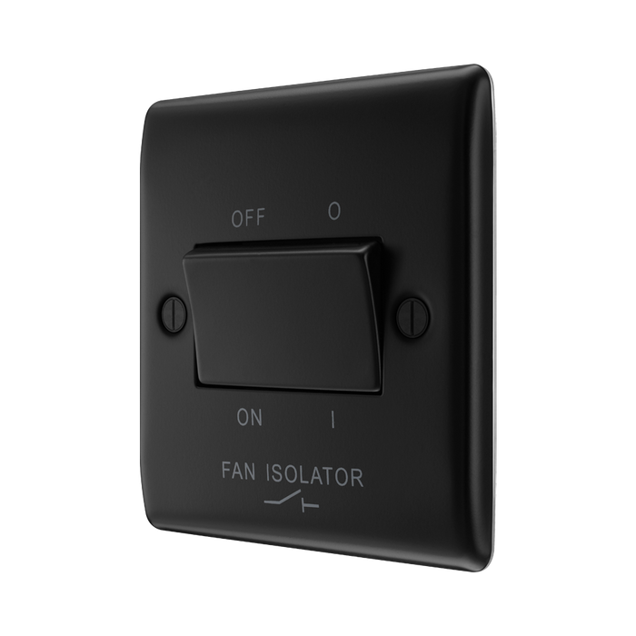 BG Nexus Metal Matt Black Fan Isolator Switch NFB15