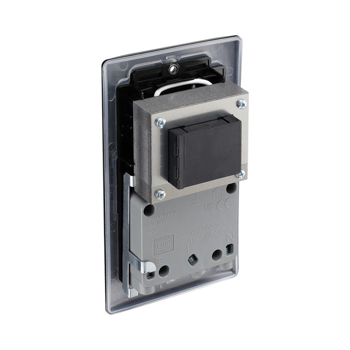 BG Nexus Metal Matt Black Shaver Socket NFB20B