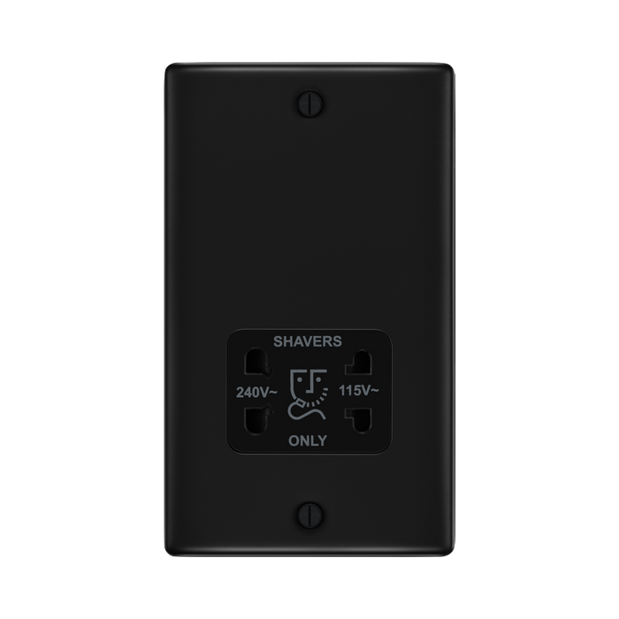 BG Nexus Metal Matt Black Shaver Socket NFB20B
