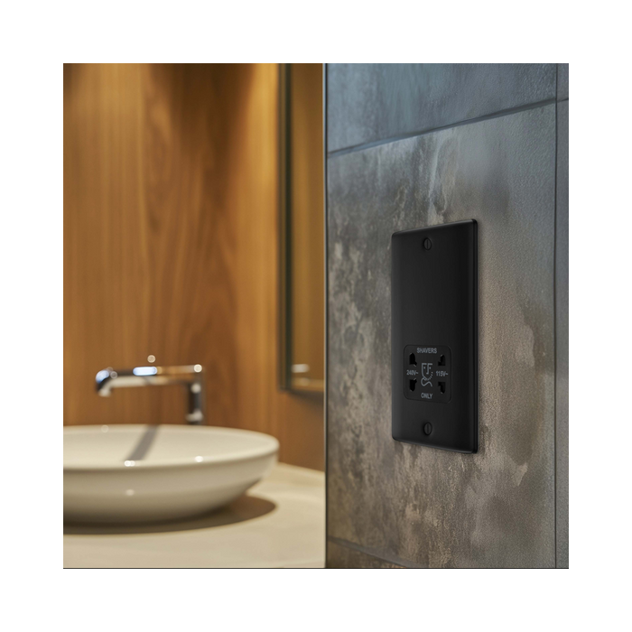 BG Nexus Metal Matt Black Shaver Socket NFB20B