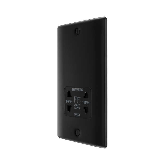 BG Nexus Metal Matt Black Shaver Socket NFB20B