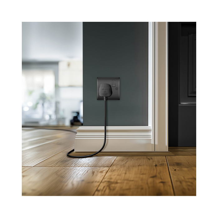 BG Nexus Metal Matt Black 13A Single Socket NFB21B