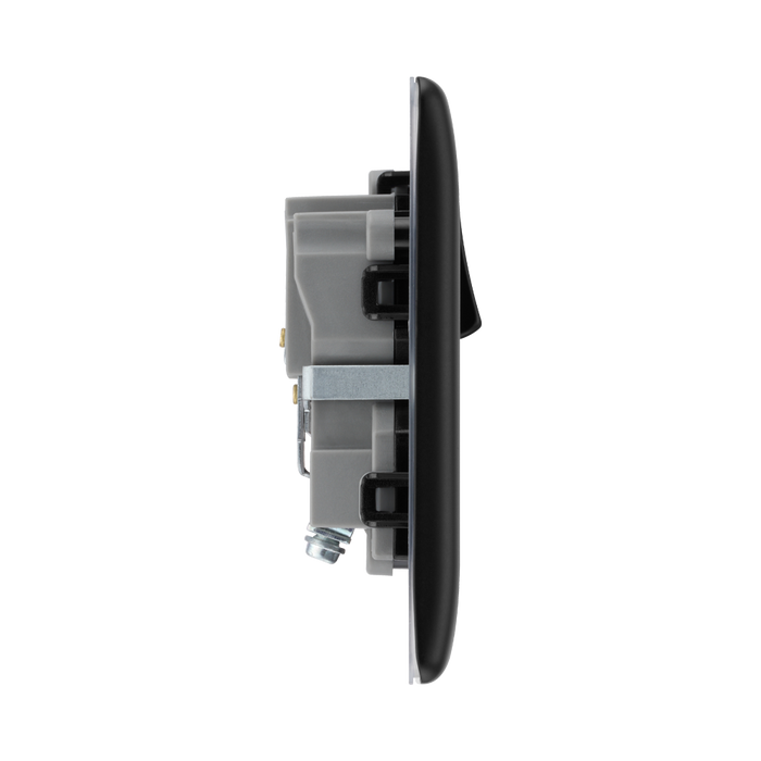 BG Nexus Metal Matt Black 13A Single Socket NFB21B