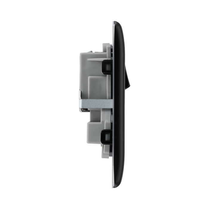BG Nexus Metal Matt Black 13A Double Socket NFB22B