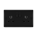 BG Nexus Metal Matt Black 13A Double Socket NFB22B