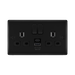 BG Nexus Metal Matt Black 13A Double USB Socket with 12W A+C NFB22UAC12B Available from RS Electrical Supplies