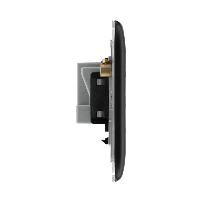BG Nexus Metal Matt Black 13A Unswitched Socket NFB23B
